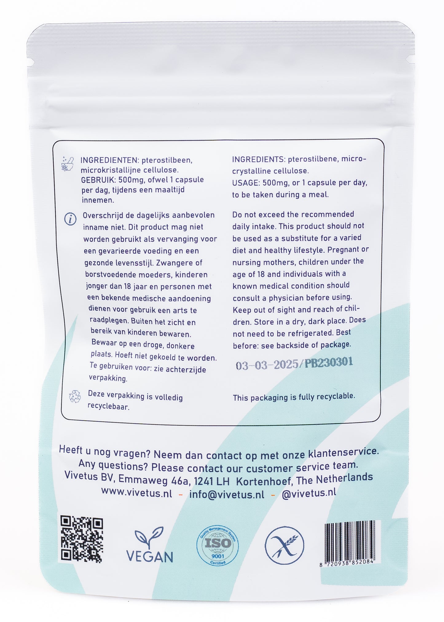 Vivetus® Ptérostilbène - 30 gélules - 500mg