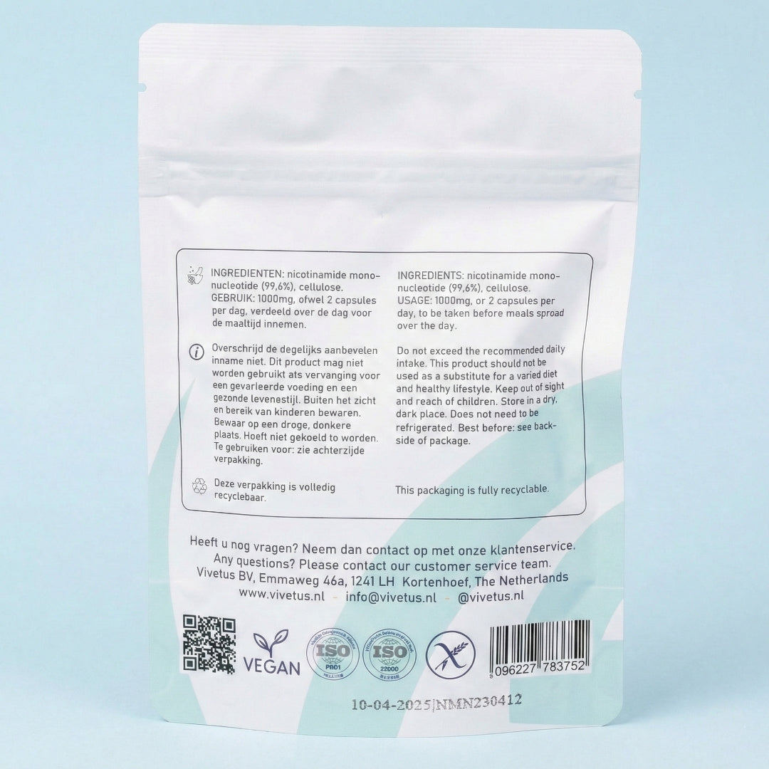 Vivetus® NMN (60 x 250mg capsules) NAD+ booster