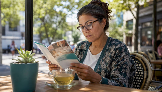 Woman reading about aging immune system