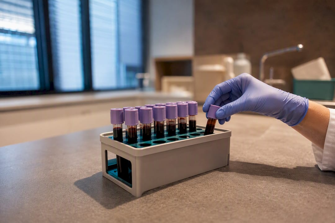 Blood tubes prepared for TMG monitoring