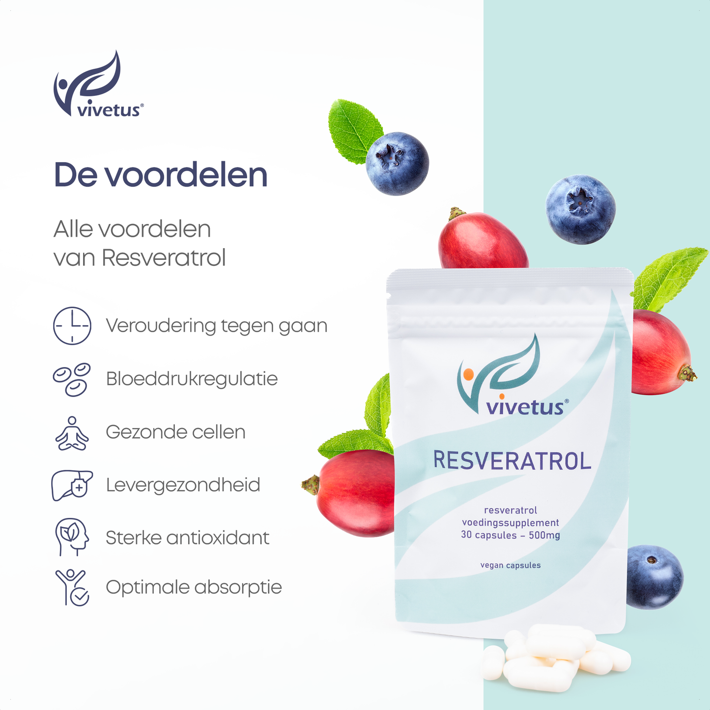 Vivetus® Resveratrol - 30 capsules - 500mg