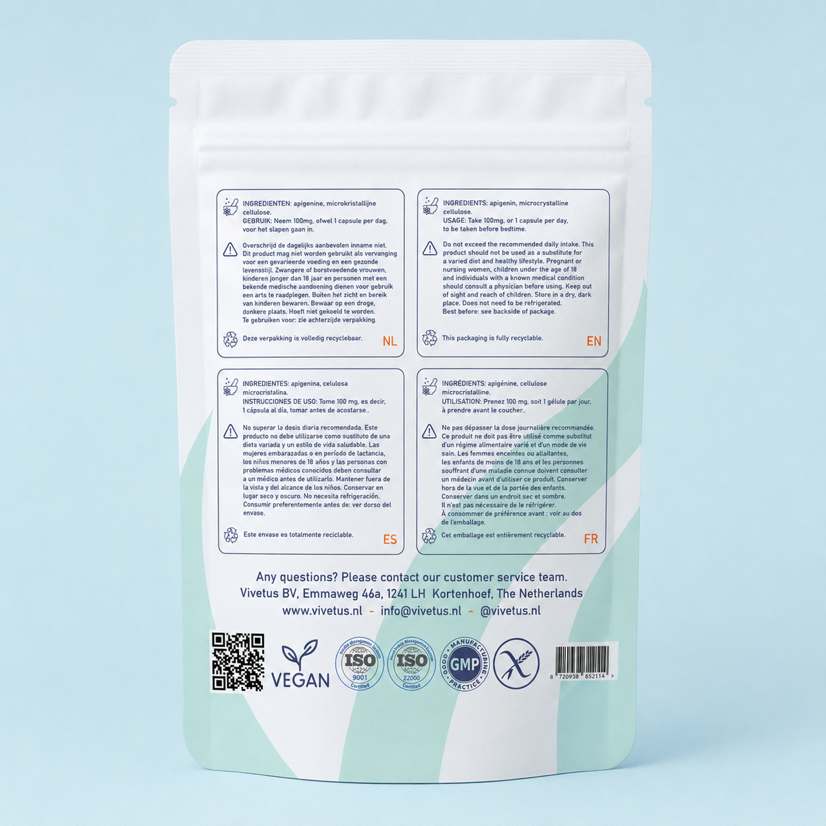 Vivetus® Apigenina - 60 cápsulas - 100 mg