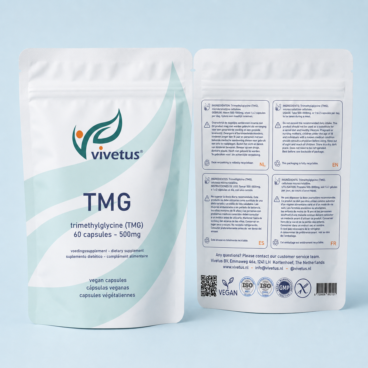 Vivetus® Trimetilglicina (TMG) - 60 cápsulas - 500mg